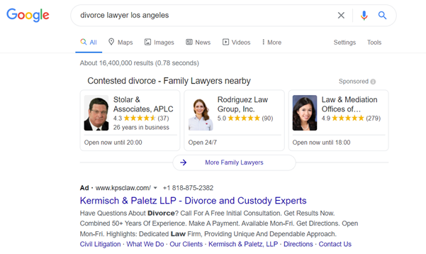 google-screenshot-divorce-lawyers-los-angeles
